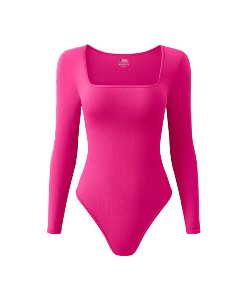 Square Neck Long Sleeve Bodysuits